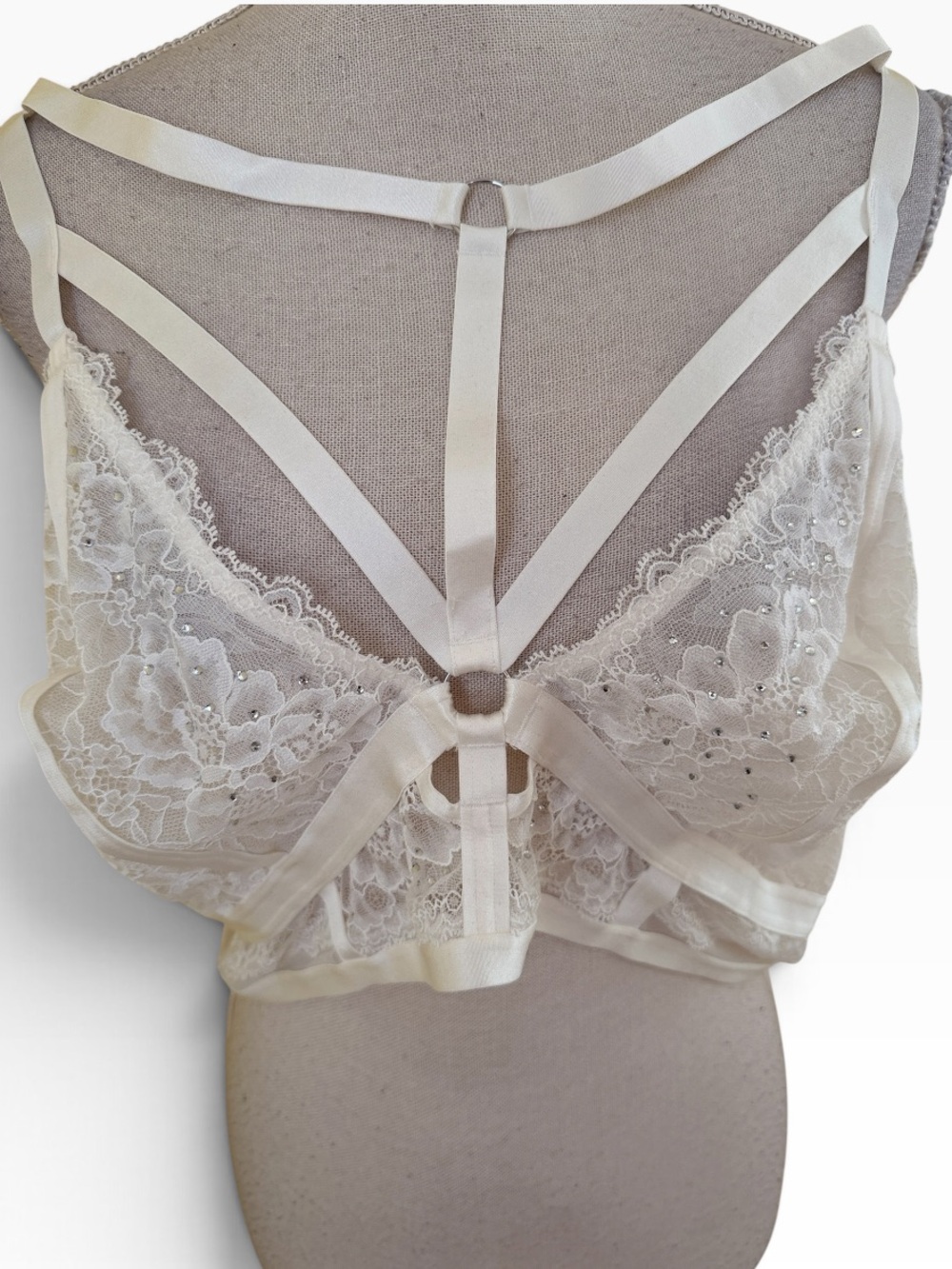 torrid Floral Lace Strappy Rhinestone Detail Bralette 4X